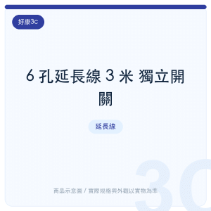 6 孔延長線 3 米 獨立開關